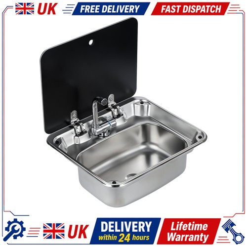 Stainless steel campervan sink - stainless,