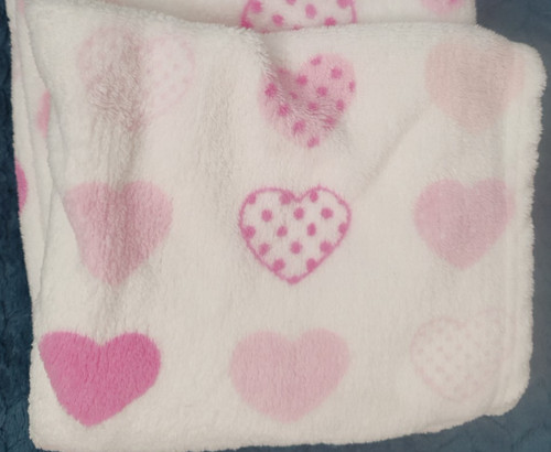 White pink heart - white,