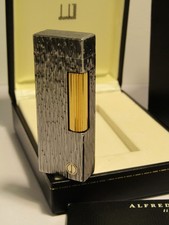 Dunhill Rollagas Lighter Silver Plated Oxidised - Boxed - Excellent