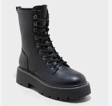 Wild Fable Womens Logan Lug Combat Boots ##select your own size -BLK