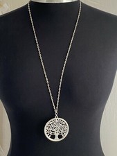 Tree of Life Necklace Large 55mm Tibetan Silver Pendant & 32" Long Necklace
