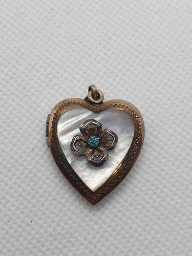 Heart locket pendant 12k gold - heart,