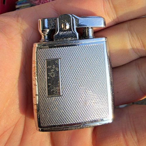 Ronson silver tone metal plain - metal,
