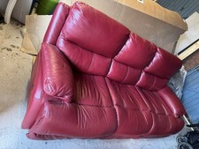Red 3 Seater Leather