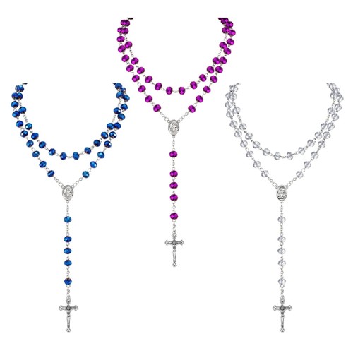 Rosary beads crosses necklace - crosses,