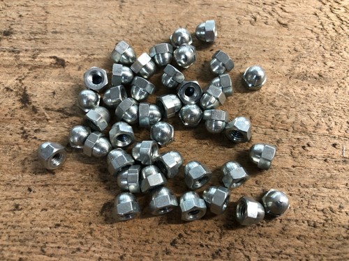 Zinc plated dome nuts - plated, 4mm