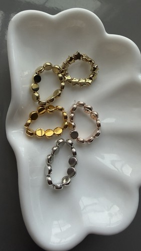Stretch beaded rings set - rings,