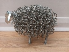 Large Silver Wiggle Wire Ornamental Sheep 27cm long  x 19cm high