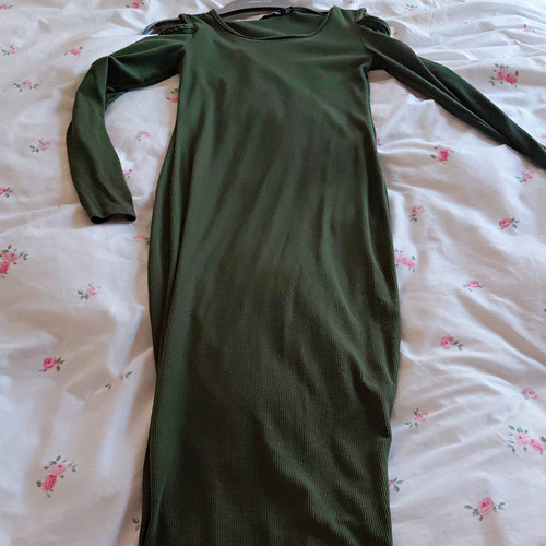 Boohoo green knit square neck - green,