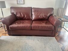 2 person quality multiyork sprung base sofas suite dark brown leather 