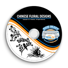 CHINESE FLORAL CLIPART IMAGES -VECTOR CLIP ART -VINYL CUTTER PLOTTER GRAPHICS CD