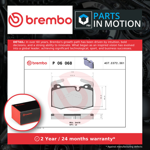 Brake pads set fits - pads, mini