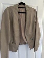 Beige Faux Leather Blazer