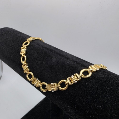 18ct yellow gold fancy link - ,