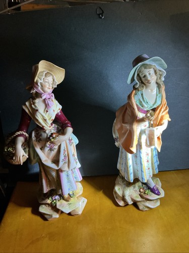 Antique pair meissen style - antique,