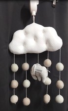 BABY MAMAS & PAPAS LULLABY ELEPHANT, MUSICAL MOBILE  WITH A TEDDY BEAR - CG B53