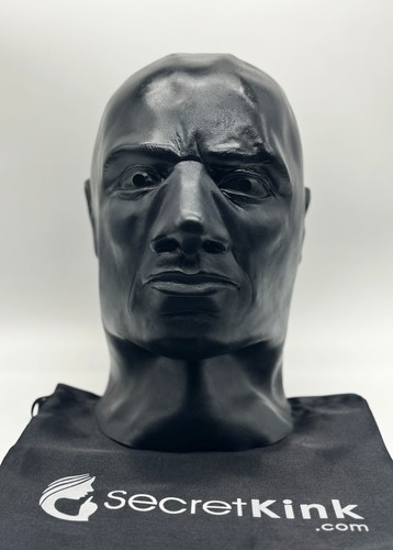 Black latex hood thick - black, heavy