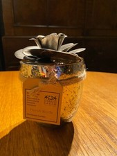 NIB SCENTED VANILA 'SHARED EARTH' HAND MADE SOYA CANDLE IN GLASS HOLDER