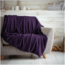 POPCORN WAFFLE LUXURY BLANKET FLEECE TRAVEL THROW SOFA BED WARM COSY EXTRA LARGE