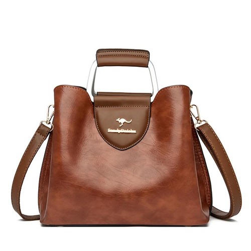 Women leather shoulder tote - women's,