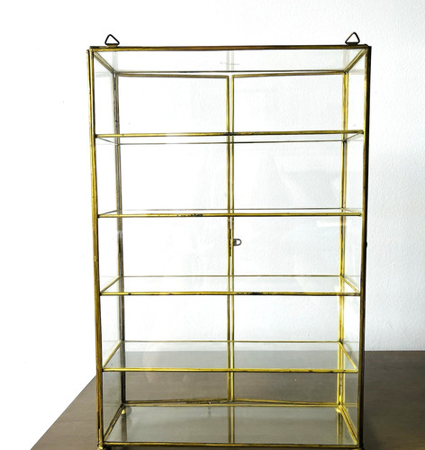 Vintage brass glass - vintage, display