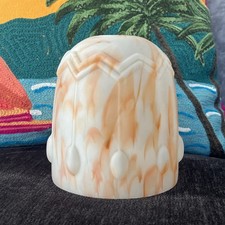 Vintage Glass Orange Swirl Lampshade Art Deco Design