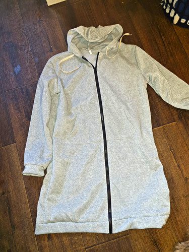 Women grey full zip - women's, longline