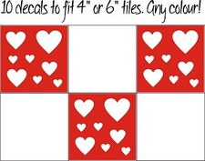 10 x Heart Square Tile