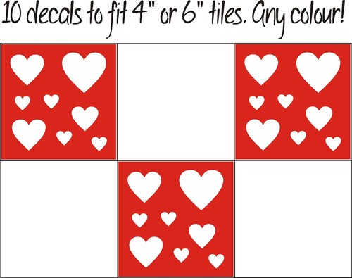 Heart square tile - 10,