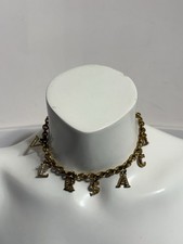 Vtg Versace Gold Crystal Logo