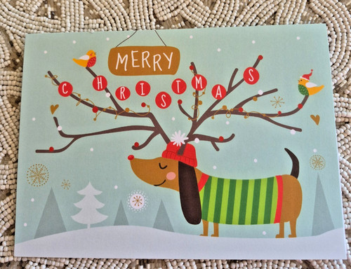 Dachshund dog christmas card - 8,
