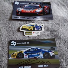 Garage 59 Drivers Team Promo Hand Signed Cards British Gt McLaren 720s +Decal 