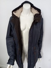Red Herring  Parka Jacket with Faux Fur Lined Hood Dark Blue UK Medium 40"