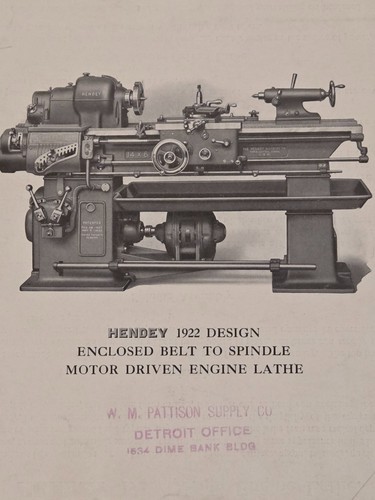 Hendey lathe 1922 design - lathe,