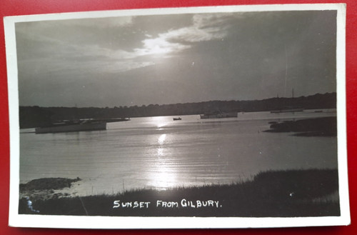 Vintage postcard sunset - -,