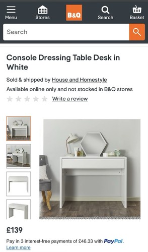 Brand new desk - new, dressing