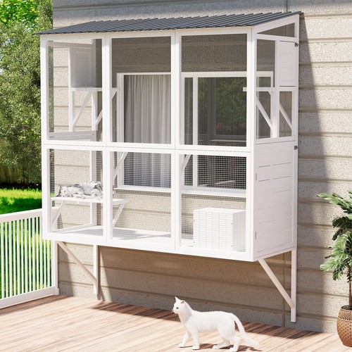 Window mount wood catio - wood,
