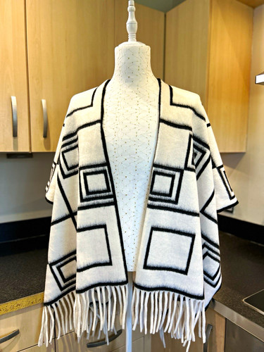 Unisex geometric fringe - geometric, shawl