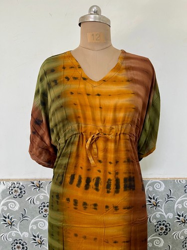 Indian brown rayon - indian, shibori