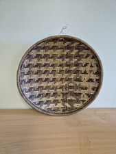 Vintage Wicker Tray Basket Rustic Country Style Wall hanging Tray Vintage
