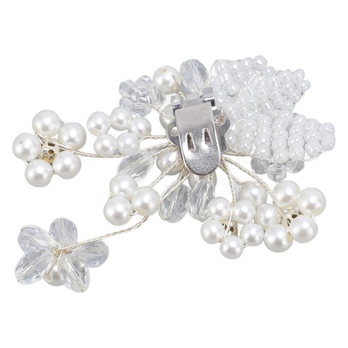 Pearl floral shoe clips - pearl,