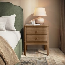 Solid Pine Wood 2 Drawer Bedside Table - Josephine JSN001
