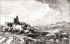 CATTLE GRAZING 1796 Samuel