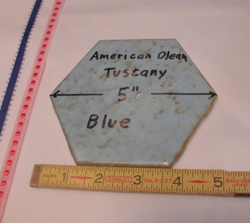 Blue hexagon ceramic - pc.,