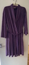 M&S Per Una Beautiful Purple Velour dressing gown with belt and pockets. UK12/14