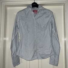 Charles Tyrwhitt Ladies Blue Pinstripe Fitted Shirt. Size 8. BNWOT. Rrp £74.95