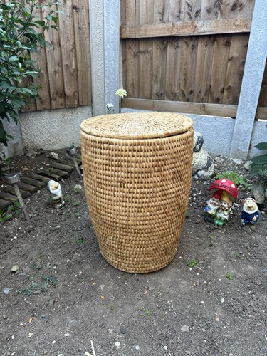 Vintage wicker laundry basket - laundry,