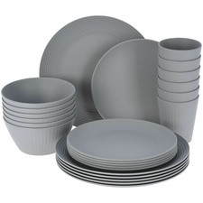 Picnic Tableware 24pcs Grey