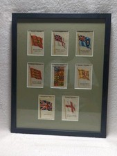 Kensitas Silk Cigarette Cards British Empire Flags, Framed Set Of 8 Cards