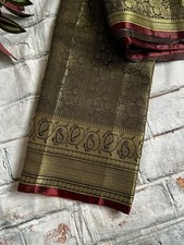 Banarasi  Black  Red Floral  Saree  Sari Indian party wedding ethnic 5.5m Fabric